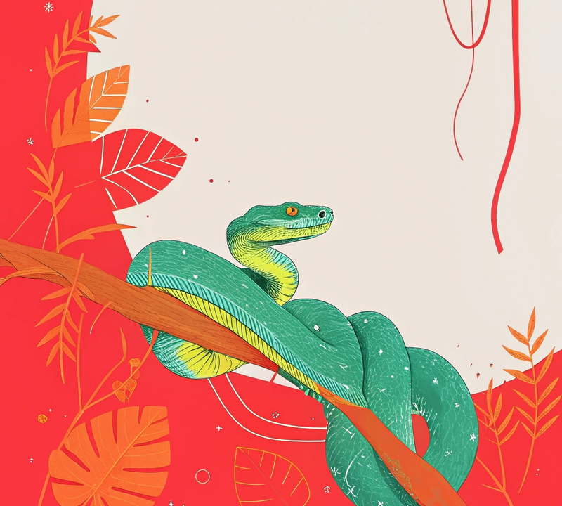 Green Wooden Snake - Symbol of 2025