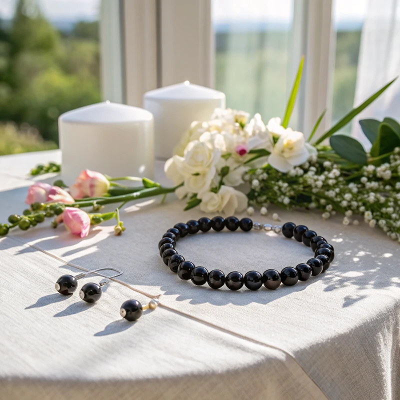 Deep black obsidian stone showing natural glossy surface and protective metaphysical properties