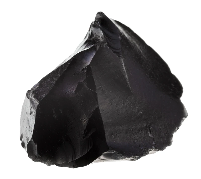 Obsidian crystal stone with deep black color representing protection and grounding properties